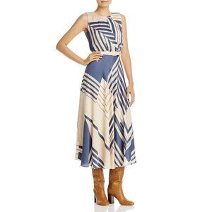 Lafayette 148 New York Amalia Belted Printed Midi Dress Women’s Size 12 NWT $998
